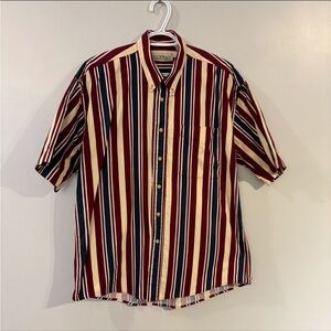 Vintage Natural Issue Striped button up shirt men’s medium 100% Cotton Preppy